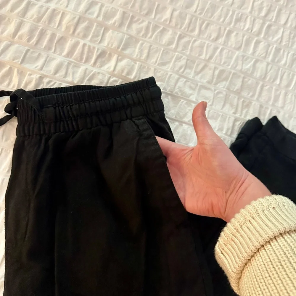 Old Navy Black Linen Drawstring Pants
